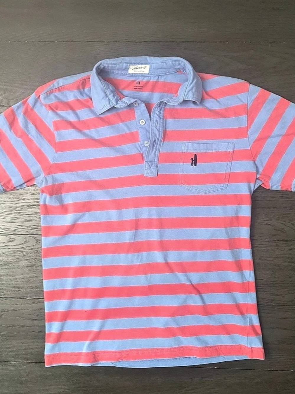 Johnnie-O Men's Medium Vista Blue Sunset Polo Shirt West Coast Prep
